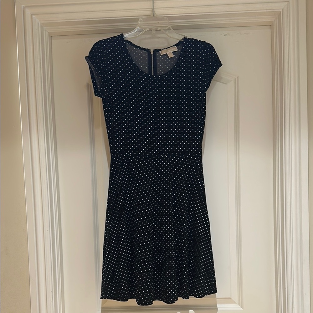 Michael Kors Black and White Fit and Flare Mini Dress
